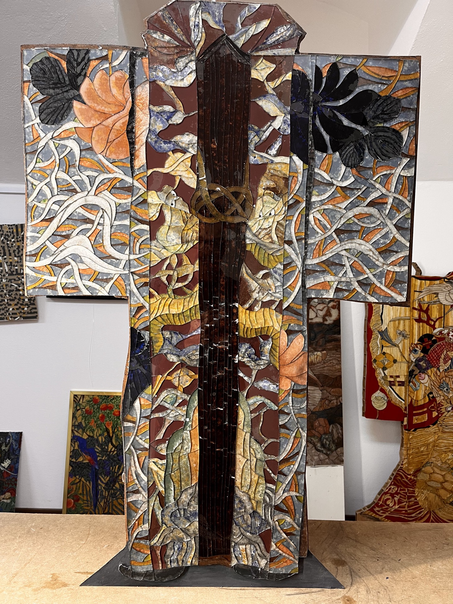 Kimono Brun — Marqueterie de verre Norbert Alali Artiste